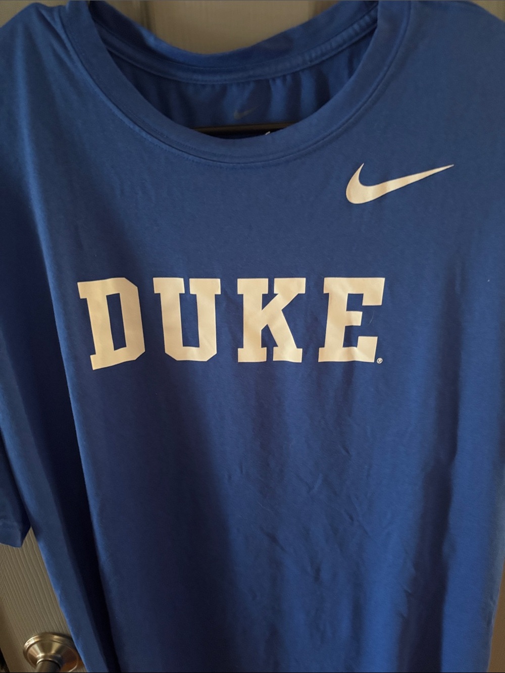 Nike Duke Blue T-Shirt with White Logo - Picture 3 of 5